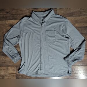 Duluth Trading Co Shirt Men's XL Button Long Sleeve Collared Gray Standard Fit